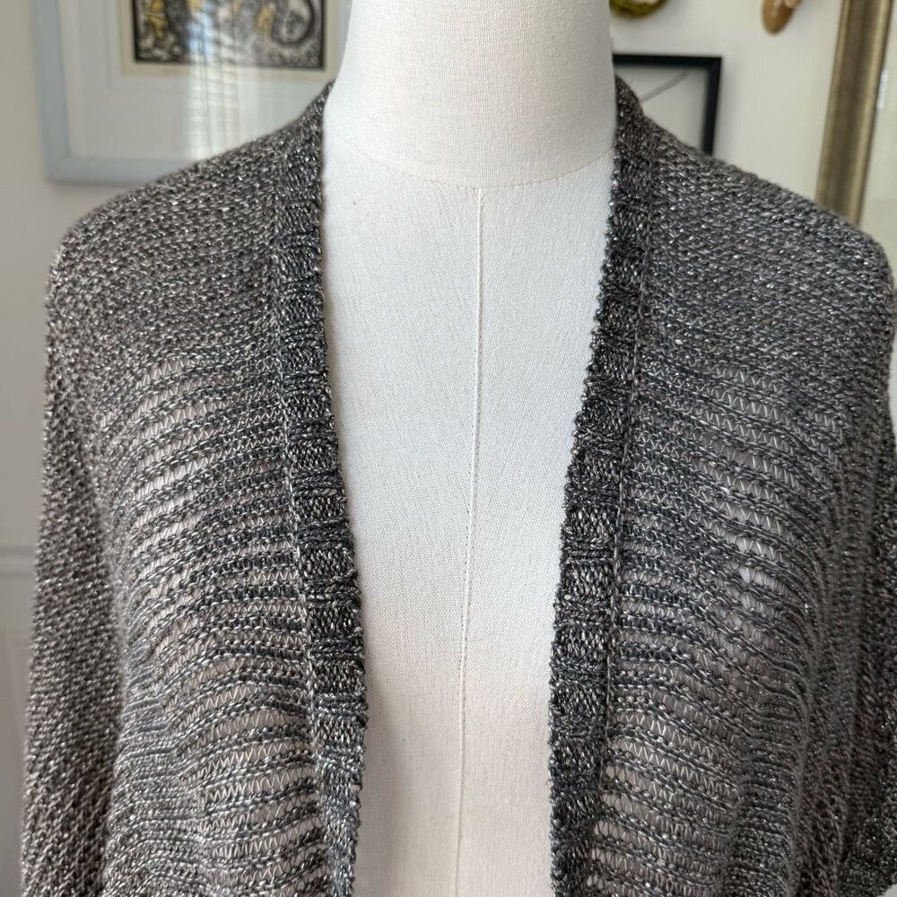 Eileen Fisher Bronze Variegated Links Sparkle Shimmer Knit Oval Cardigan $278 XL - Picture 2 of 8